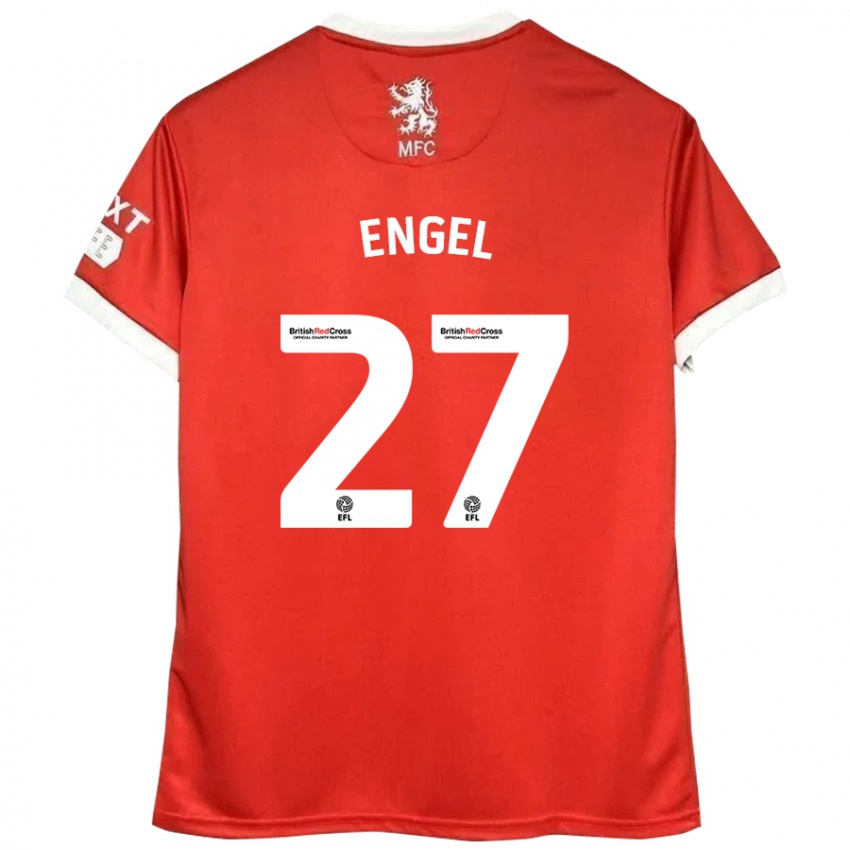 Hombre Camiseta Lukas Engel #27 Rojo Blanco 1ª Equipación 2024/25 La Camisa Argentina