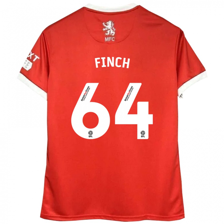 Hombre Camiseta Sonny Finch #64 Rojo Blanco 1ª Equipación 2024/25 La Camisa Argentina