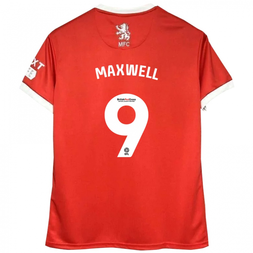 Hombre Camiseta Armani Maxwell #9 Rojo Blanco 1ª Equipación 2024/25 La Camisa Argentina