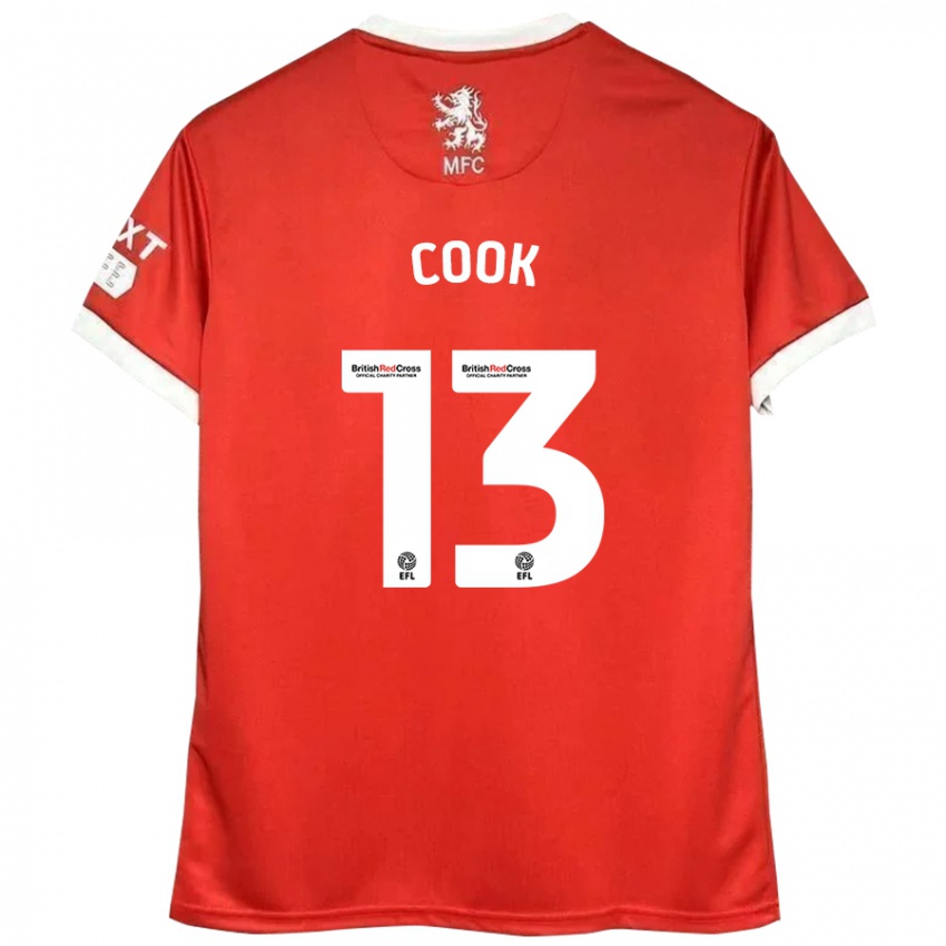 Hombre Camiseta Ruby Cook #13 Rojo Blanco 1ª Equipación 2024/25 La Camisa Argentina