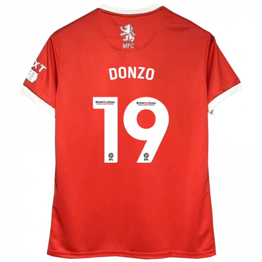 Hombre Camiseta Jolie Donzo #19 Rojo Blanco 1ª Equipación 2024/25 La Camisa Argentina