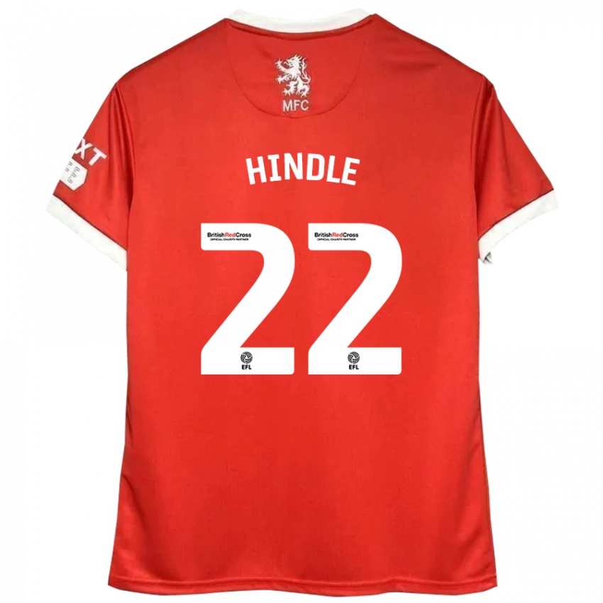 Hombre Camiseta Rachel Hindle #22 Rojo Blanco 1ª Equipación 2024/25 La Camisa Argentina