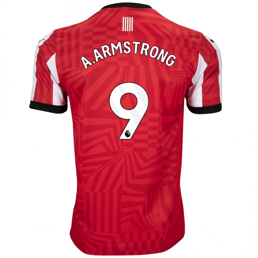 Hombre Camiseta Adam Armstrong #9 Rojo Blanco 1ª Equipación 2024/25 La Camisa Argentina