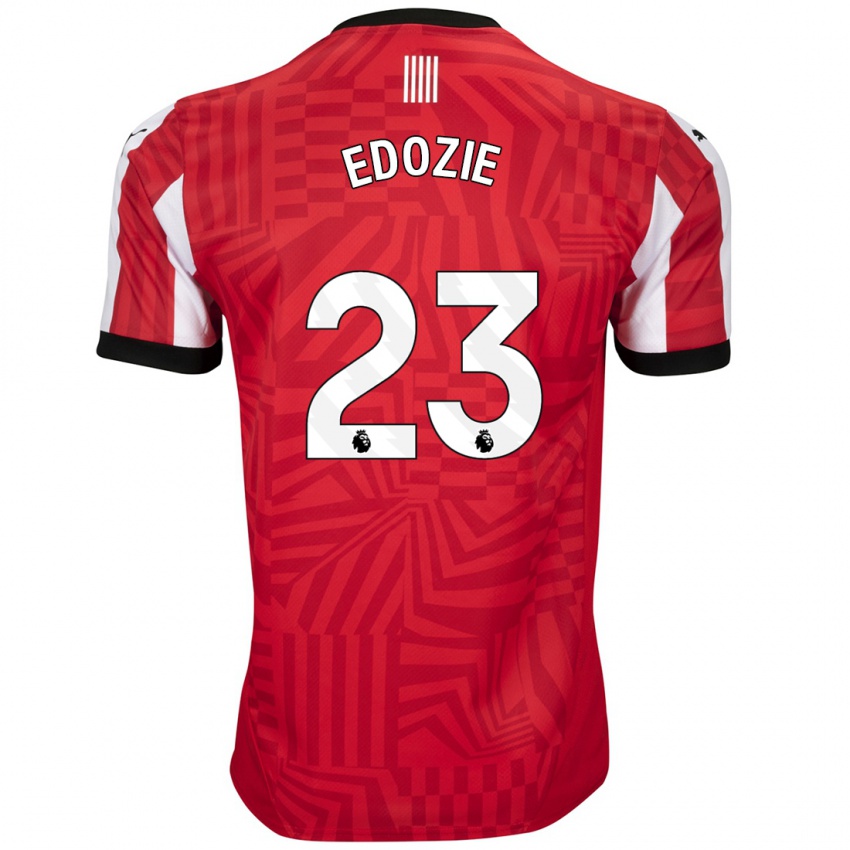 Hombre Camiseta Samuel Edozie #23 Rojo Blanco 1ª Equipación 2024/25 La Camisa Argentina