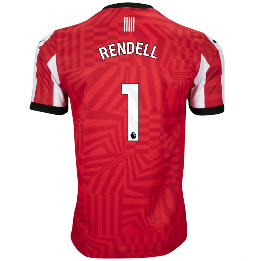 Hombre Camiseta Kayla Rendell #1 Rojo Blanco 1ª Equipación 2024/25 La Camisa Argentina