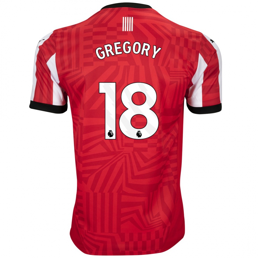 Hombre Camiseta Freya Gregory #18 Rojo Blanco 1ª Equipación 2024/25 La Camisa Argentina