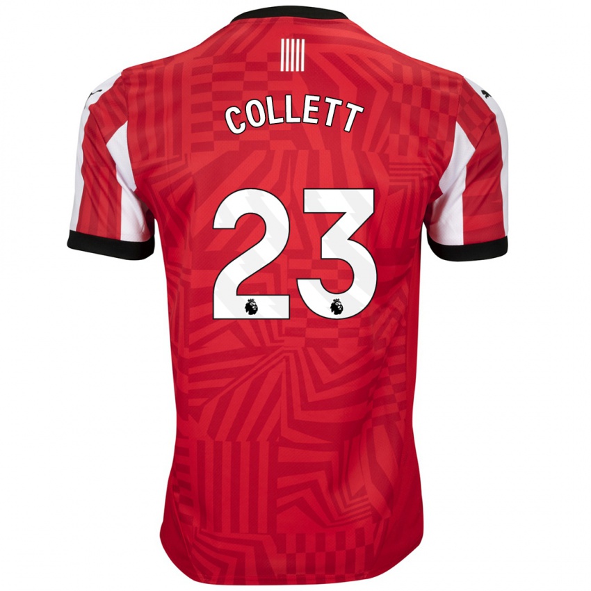 Hombre Camiseta Megan Collett #23 Rojo Blanco 1ª Equipación 2024/25 La Camisa Argentina