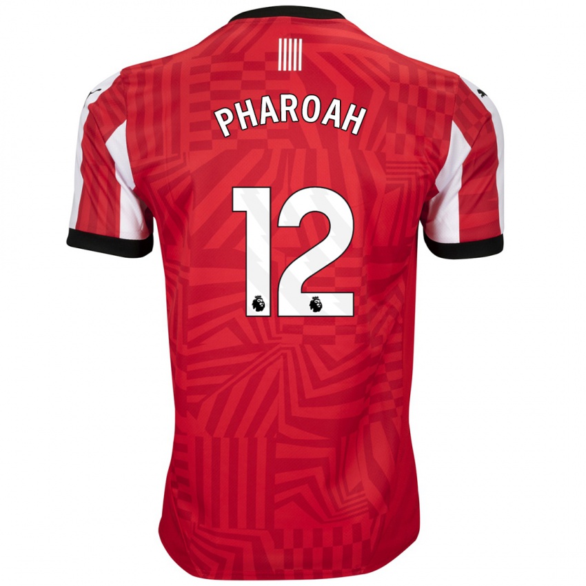 Hombre Camiseta Sophia Pharoah #12 Rojo Blanco 1ª Equipación 2024/25 La Camisa Argentina