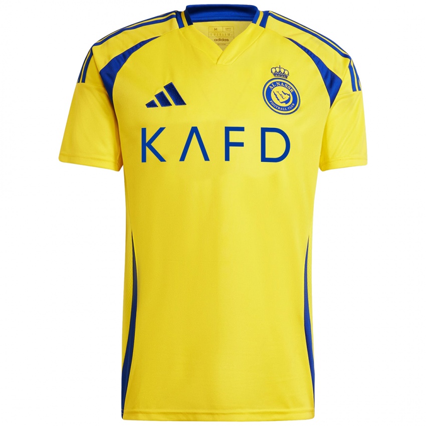 Hombre Camiseta Majed Qasheesh #0 Amarillo Azul 1ª Equipación 2024/25 La Camisa Argentina