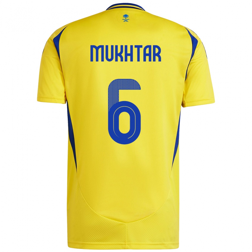 Hombre Camiseta Mukhtar Ali #6 Amarillo Azul 1ª Equipación 2024/25 La Camisa Argentina