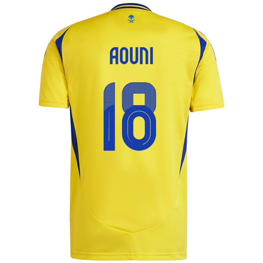 Hombre Camiseta Samia Aouni #18 Amarillo Azul 1ª Equipación 2024/25 La Camisa Argentina