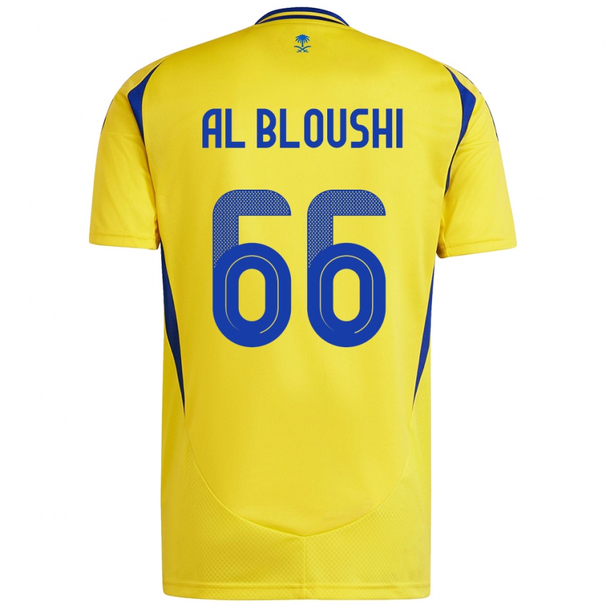 Hombre Camiseta Reem Al-Bloushi #66 Amarillo Azul 1ª Equipación 2024/25 La Camisa Argentina