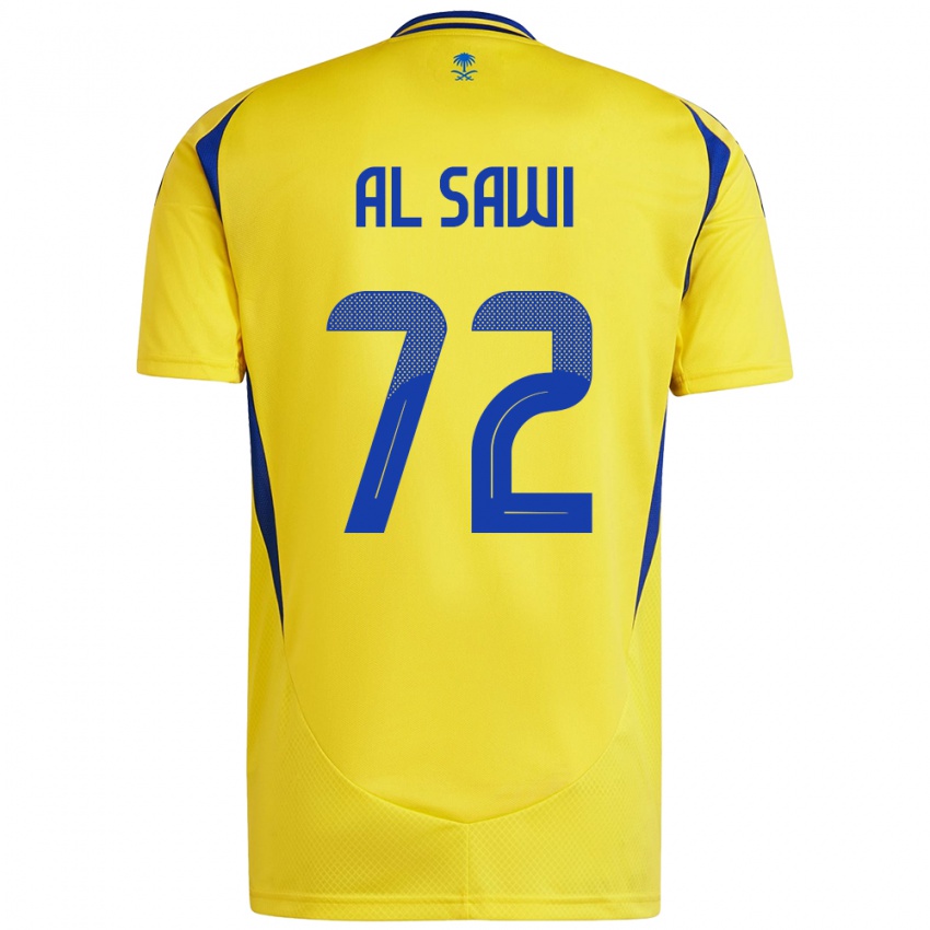 Hombre Camiseta Etaf Al-Sawi #72 Amarillo Azul 1ª Equipación 2024/25 La Camisa Argentina