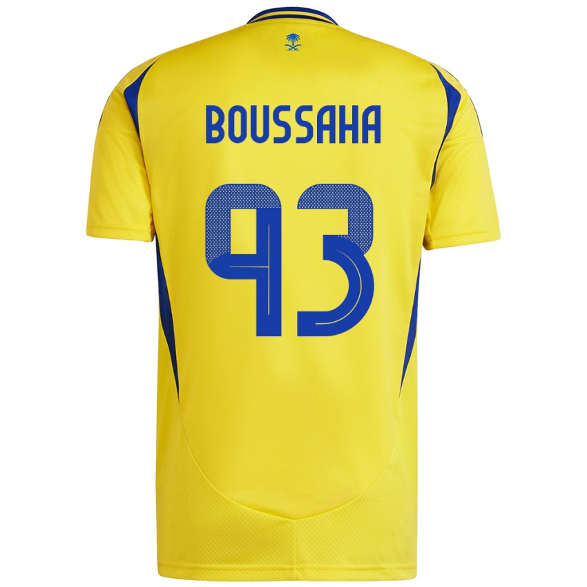 Hombre Camiseta Lina Boussaha #93 Amarillo Azul 1ª Equipación 2024/25 La Camisa Argentina