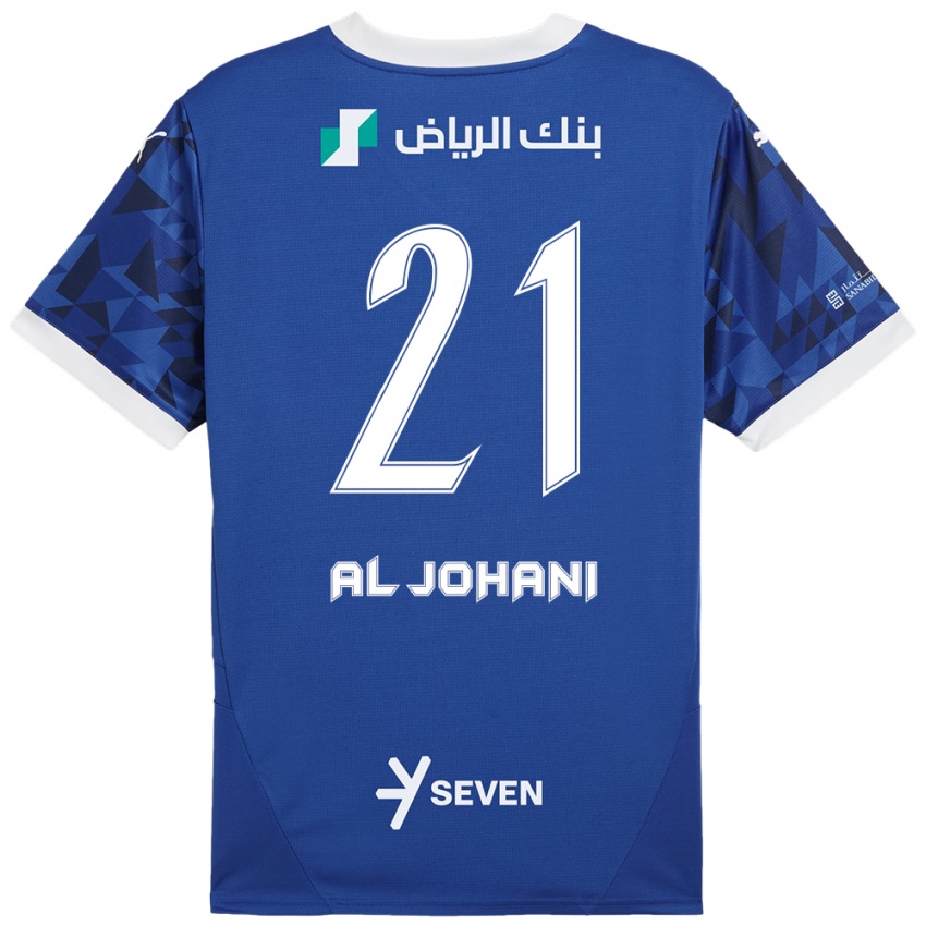 Hombre Camiseta Joury Al-Johani #21 Azul Oscuro Blanco 1ª Equipación 2024/25 La Camisa Argentina