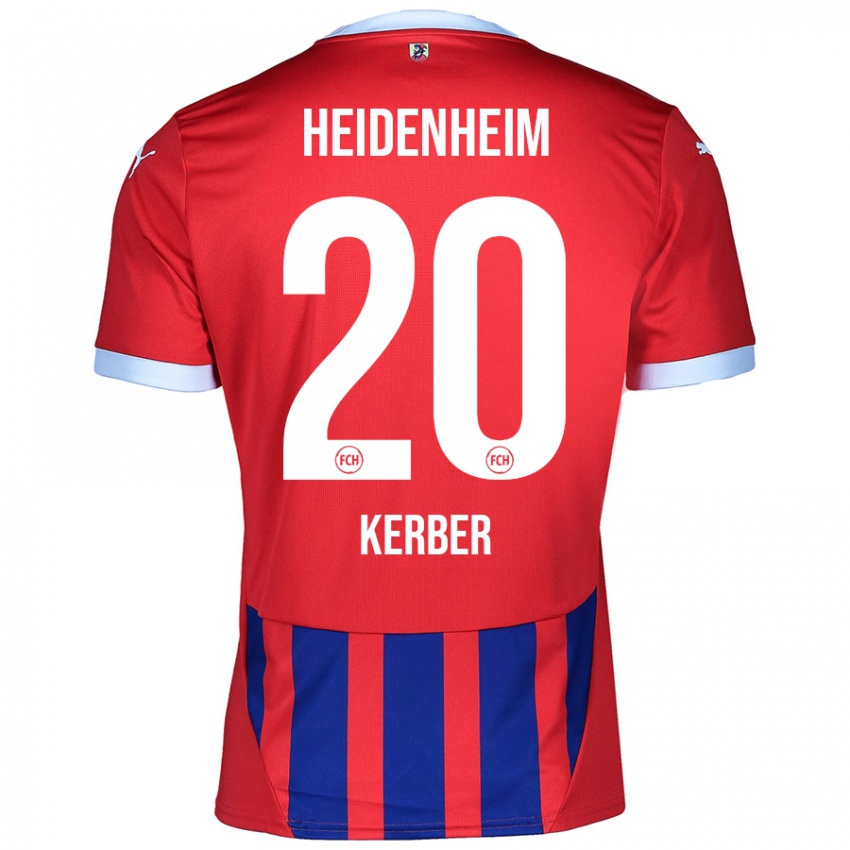 Hombre Camiseta Luca Kerber #20 Rojo Azul 1ª Equipación 2024/25 La Camisa Argentina