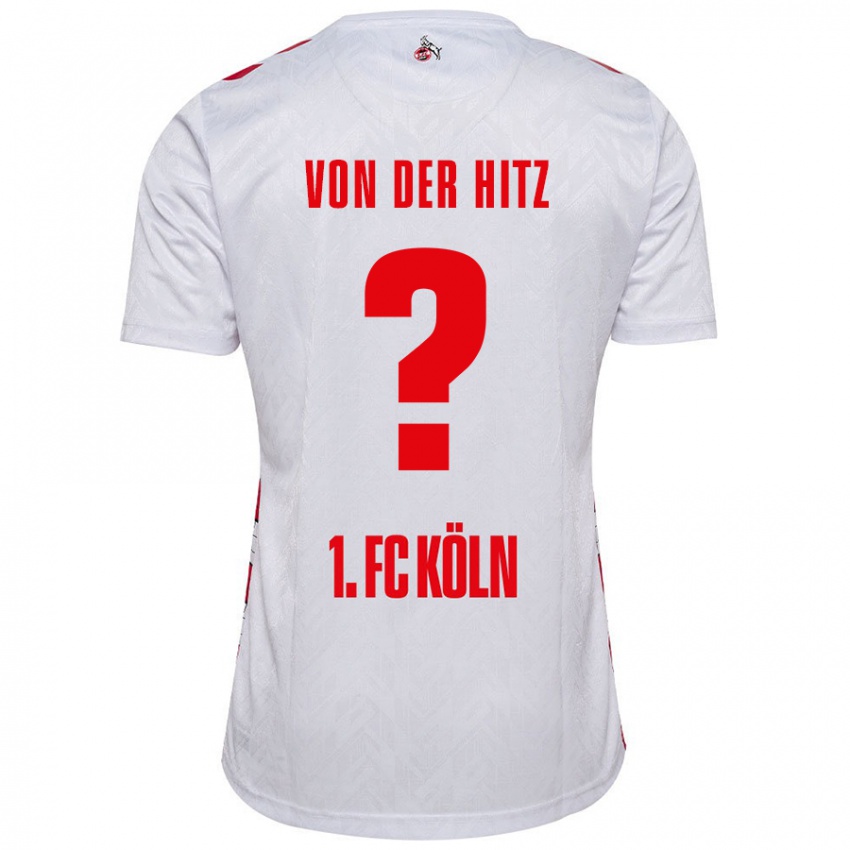 Hombre Camiseta Justin Von Der Hitz #0 Blanco Rojo 1ª Equipación 2024/25 La Camisa Argentina