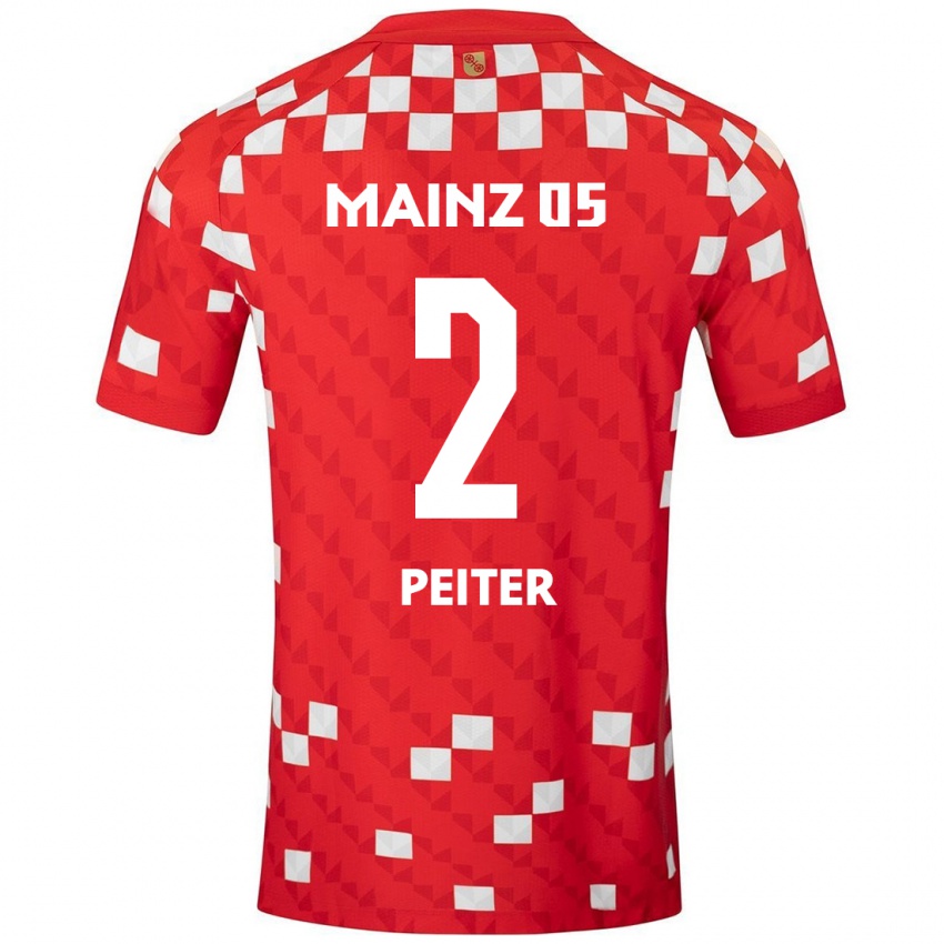 Hombre Camiseta Chiara Peiter #2 Blanco Rojo 1ª Equipación 2024/25 La Camisa Argentina