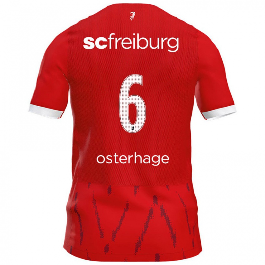 Hombre Camiseta Patrick Osterhage #6 Rojo 1ª Equipación 2024/25 La Camisa Argentina