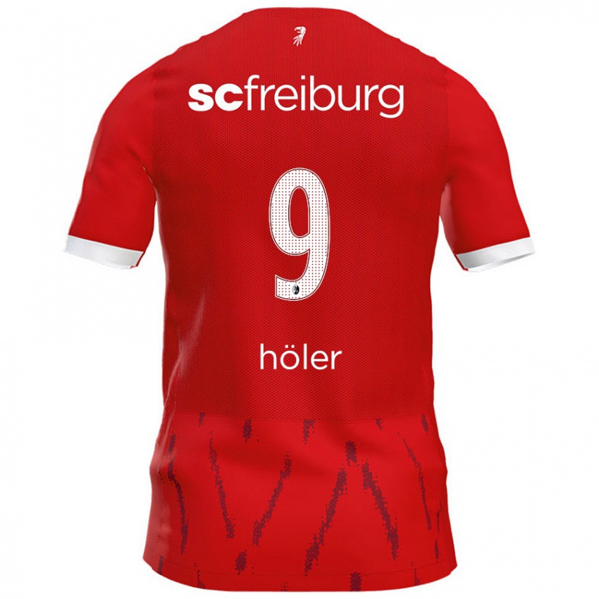 Hombre Camiseta Lucas Höler #9 Rojo 1ª Equipación 2024/25 La Camisa Argentina