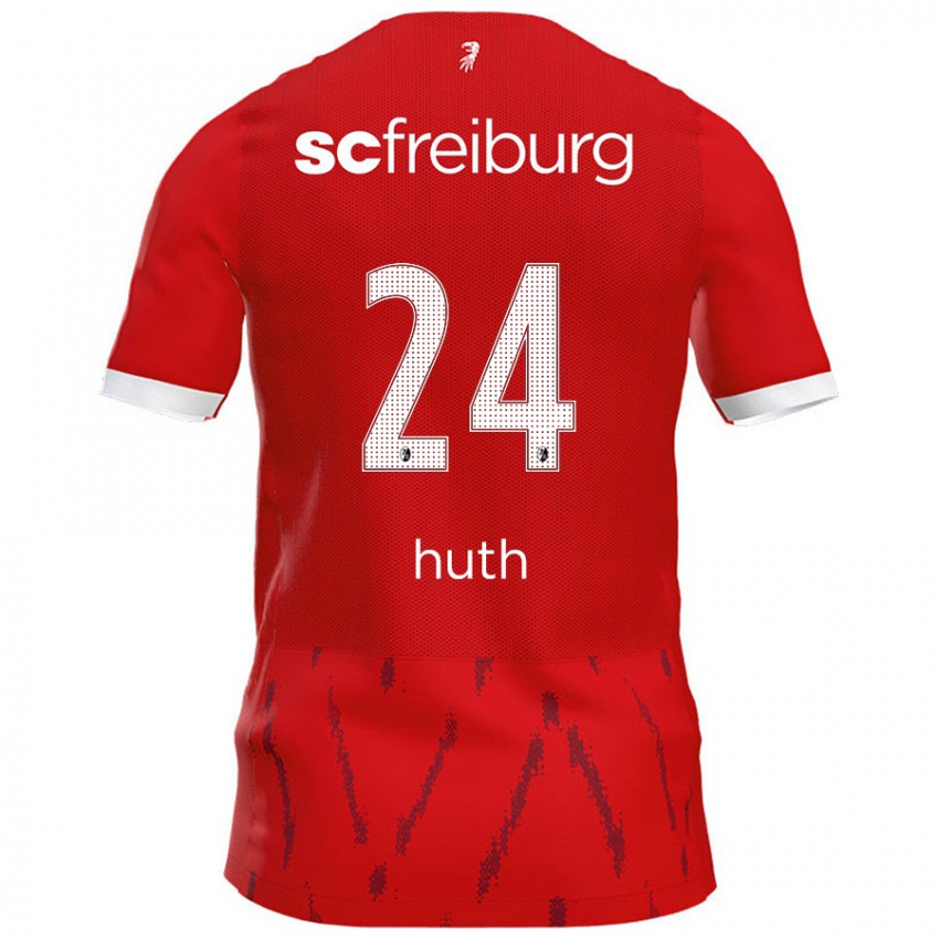 Hombre Camiseta Jannik Huth #24 Rojo 1ª Equipación 2024/25 La Camisa Argentina