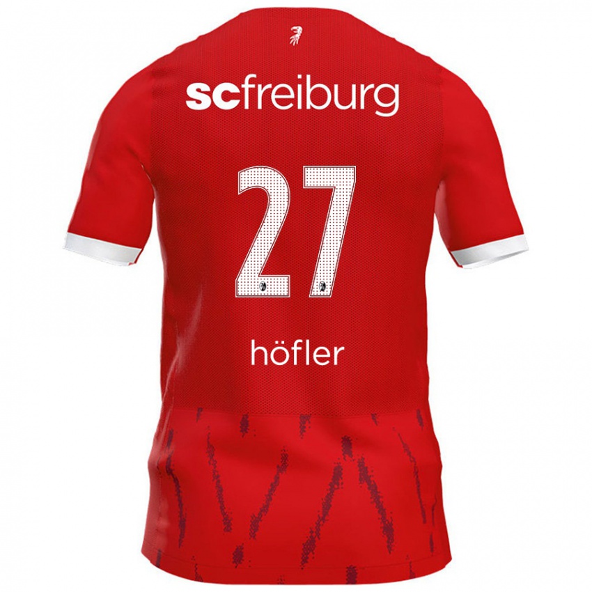 Hombre Camiseta Nicolas Höfler #27 Rojo 1ª Equipación 2024/25 La Camisa Argentina