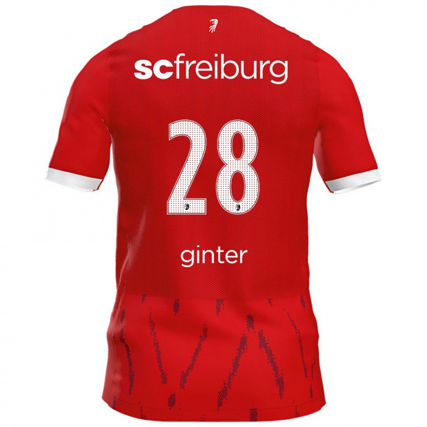 Hombre Camiseta Matthias Ginter #28 Rojo 1ª Equipación 2024/25 La Camisa Argentina