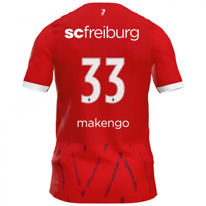 Hombre Camiseta Jordy Makengo #33 Rojo 1ª Equipación 2024/25 La Camisa Argentina