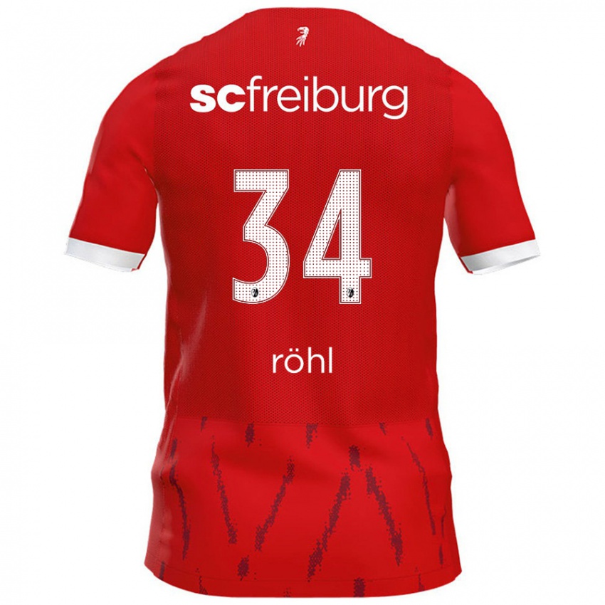 Hombre Camiseta Merlin Röhl #34 Rojo 1ª Equipación 2024/25 La Camisa Argentina