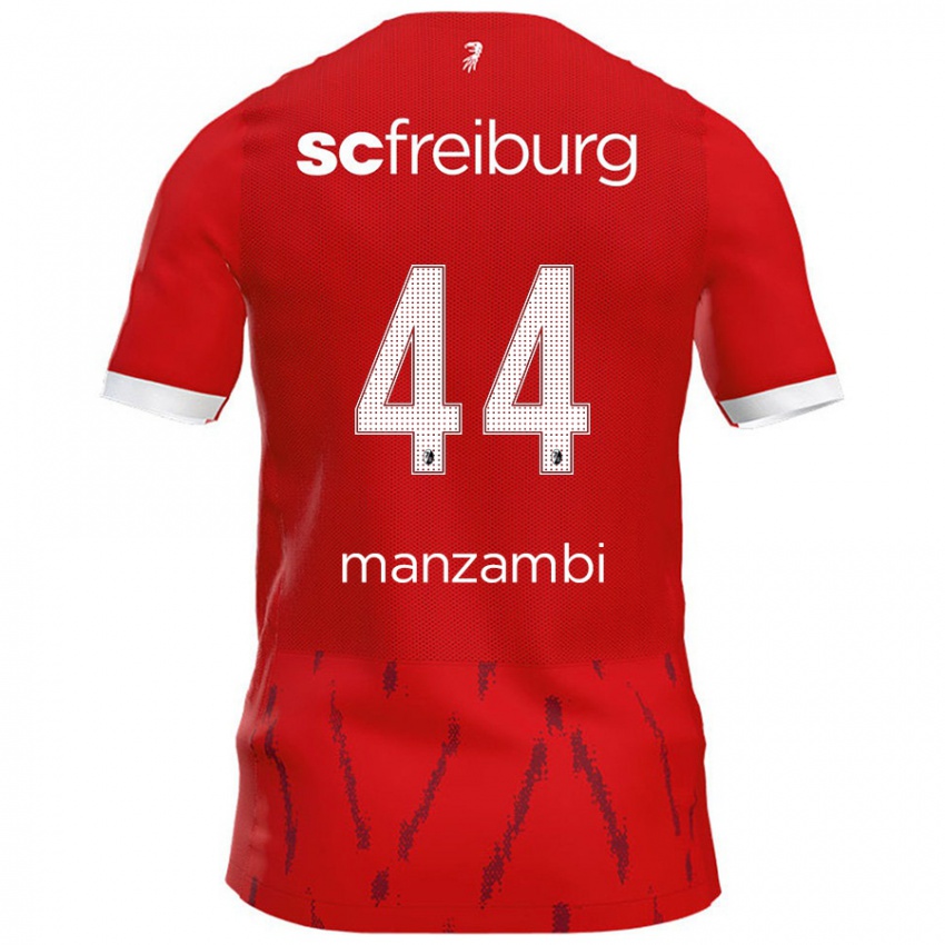 Hombre Camiseta Johan Manzambi #44 Rojo 1ª Equipación 2024/25 La Camisa Argentina