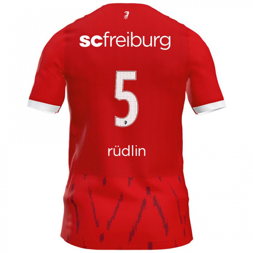 Hombre Camiseta Fabian Rüdlin #5 Rojo 1ª Equipación 2024/25 La Camisa Argentina