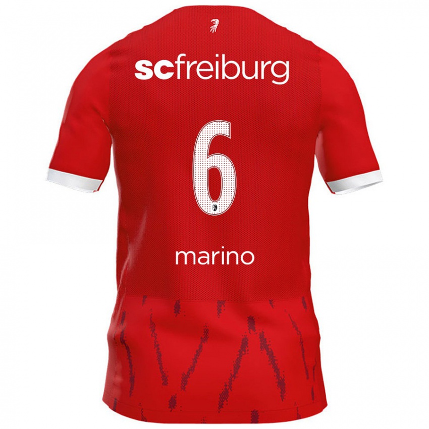 Hombre Camiseta Luca Marino #6 Rojo 1ª Equipación 2024/25 La Camisa Argentina