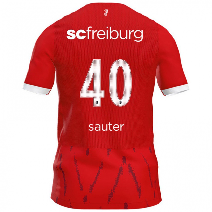 Hombre Camiseta Niklas Sauter #40 Rojo 1ª Equipación 2024/25 La Camisa Argentina