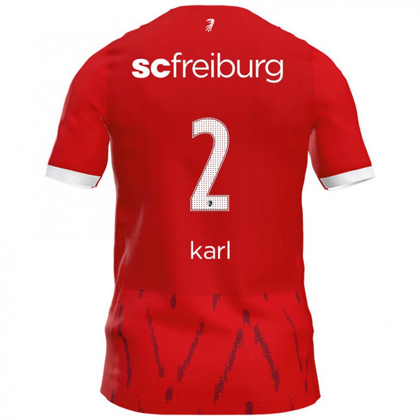 Hombre Camiseta Lisa Karl #2 Rojo 1ª Equipación 2024/25 La Camisa Argentina