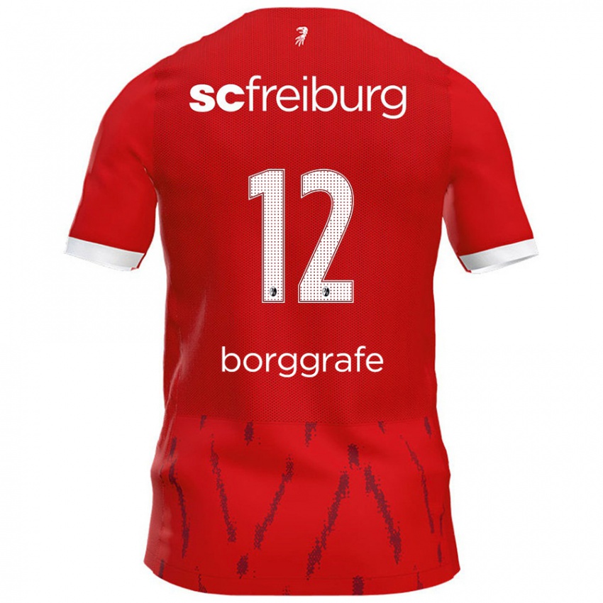 Hombre Camiseta Rafaela Borggräfe #12 Rojo 1ª Equipación 2024/25 La Camisa Argentina