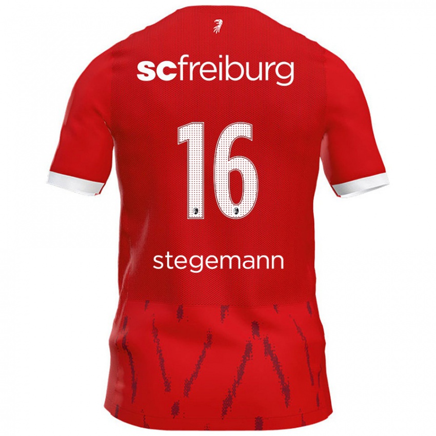 Hombre Camiseta Greta Stegemann #16 Rojo 1ª Equipación 2024/25 La Camisa Argentina