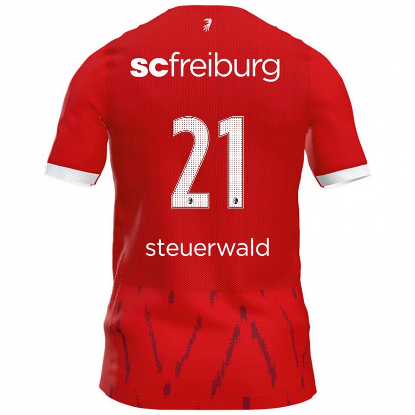 Hombre Camiseta Samantha Steuerwald #21 Rojo 1ª Equipación 2024/25 La Camisa Argentina