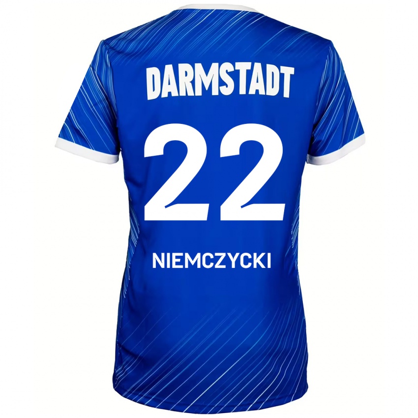 Hombre Camiseta Karol Niemczycki #22 Azul Blanco 1ª Equipación 2024/25 La Camisa Argentina