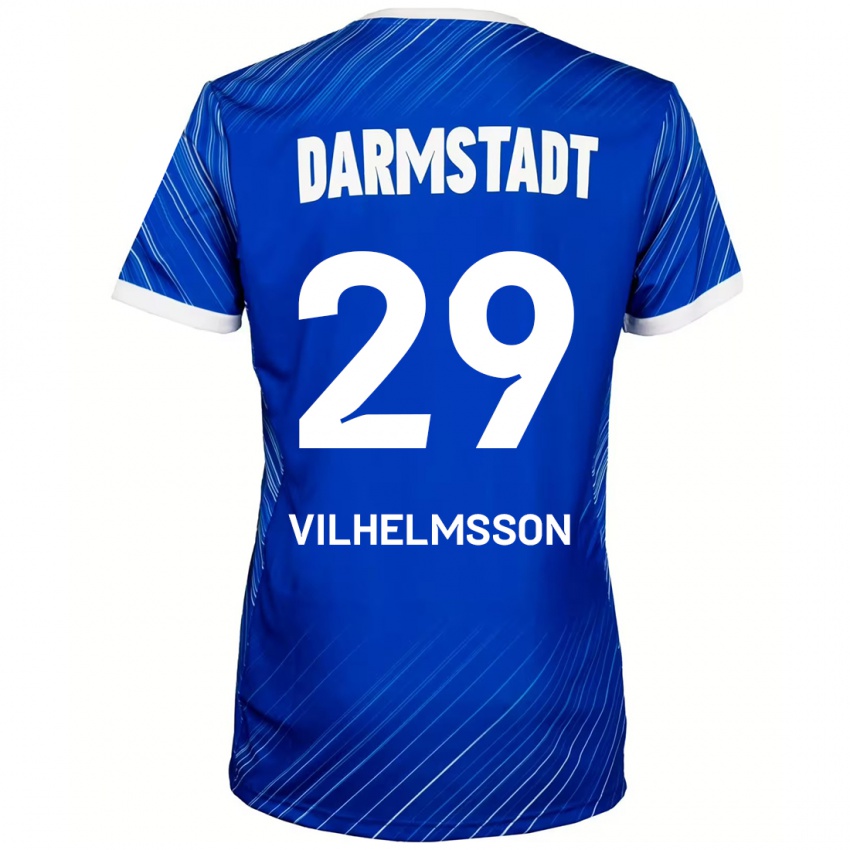 Hombre Camiseta Oscar Vilhelmsson #29 Azul Blanco 1ª Equipación 2024/25 La Camisa Argentina