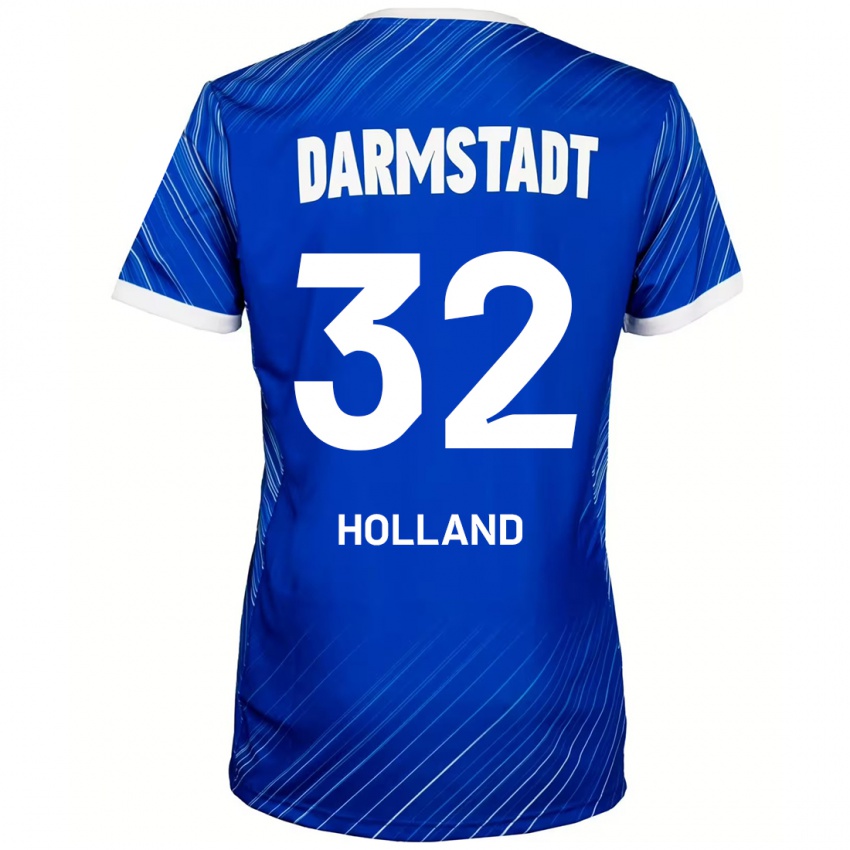 Hombre Camiseta Fabian Holland #32 Azul Blanco 1ª Equipación 2024/25 La Camisa Argentina