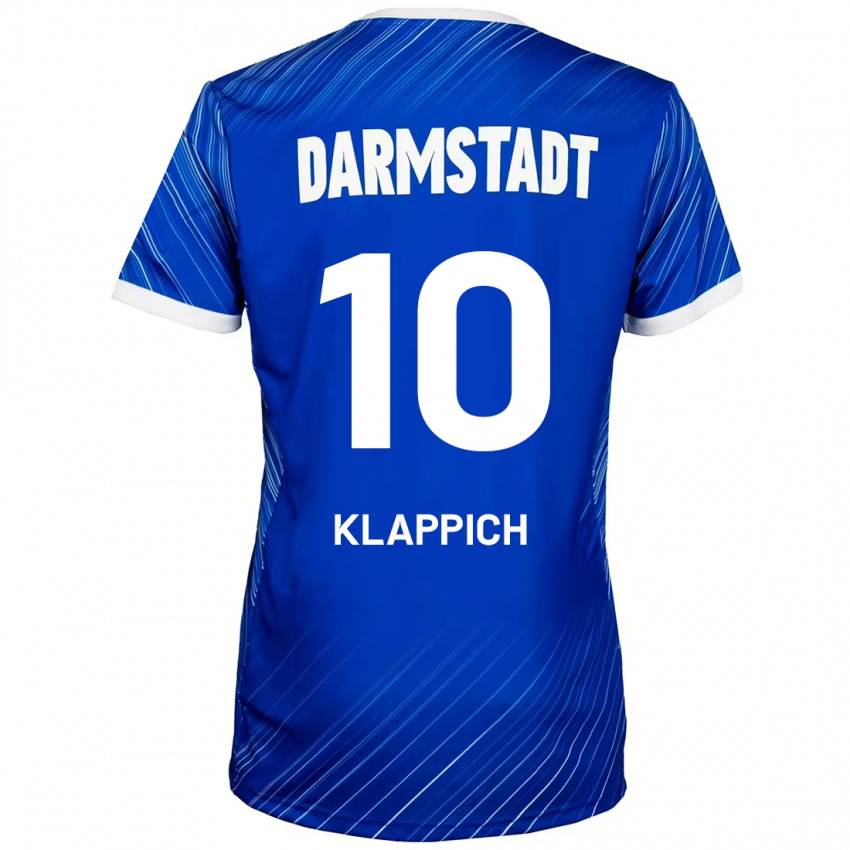 Hombre Camiseta Luis Klappich #10 Azul Blanco 1ª Equipación 2024/25 La Camisa Argentina