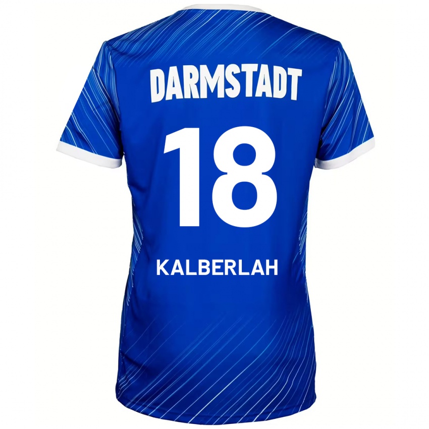 Hombre Camiseta Simon Kalberlah #18 Azul Blanco 1ª Equipación 2024/25 La Camisa Argentina