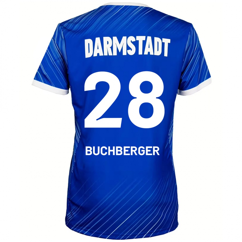 Hombre Camiseta Jonas Buchberger #28 Azul Blanco 1ª Equipación 2024/25 La Camisa Argentina