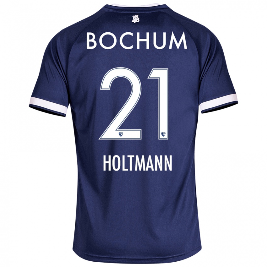 Hombre Camiseta Gerrit Holtmann #21 Azul Oscuro 1ª Equipación 2024/25 La Camisa Argentina