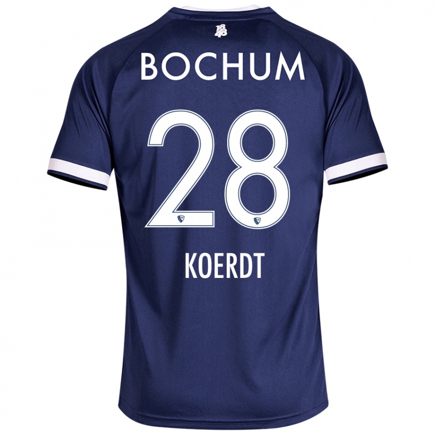 Hombre Camiseta Lennart Koerdt #28 Azul Oscuro 1ª Equipación 2024/25 La Camisa Argentina