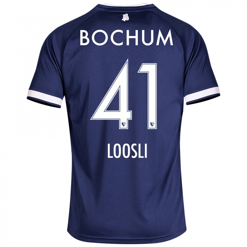 Hombre Camiseta Noah Loosli #41 Azul Oscuro 1ª Equipación 2024/25 La Camisa Argentina