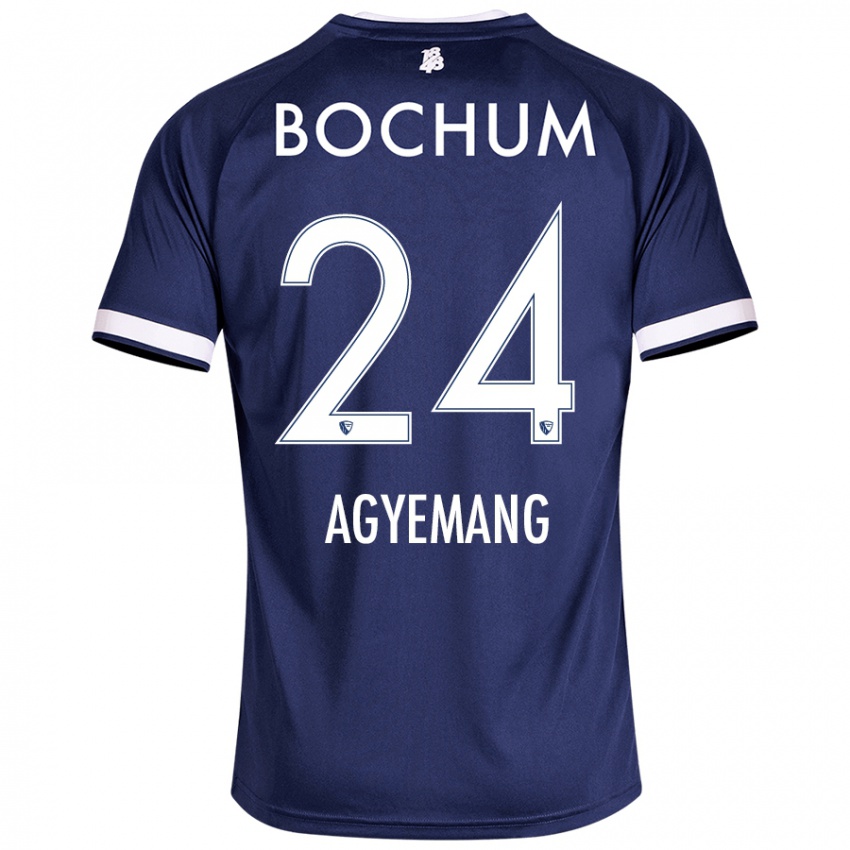 Hombre Camiseta Donovan Agyemang #24 Azul Oscuro 1ª Equipación 2024/25 La Camisa Argentina