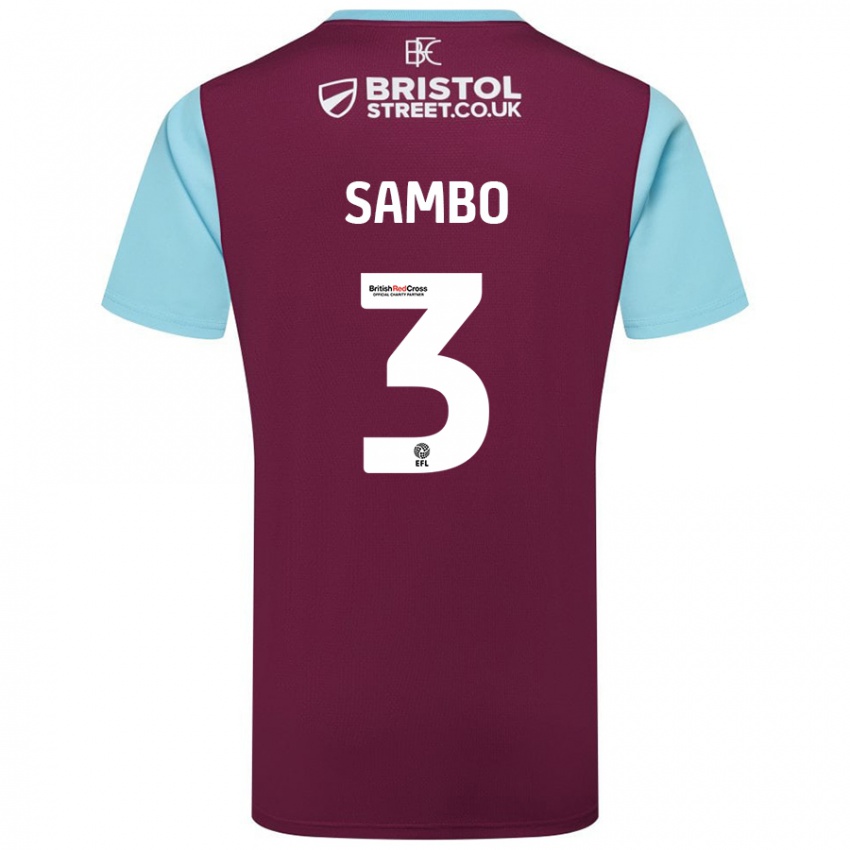 Hombre Camiseta Shurandy Sambo #3 Borgoña Azul Cielo 1ª Equipación 2024/25 La Camisa Argentina