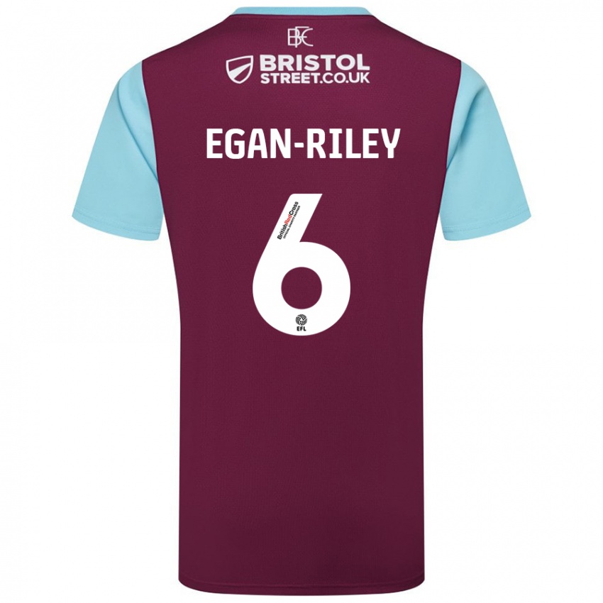 Hombre Camiseta Cj Egan-Riley #6 Borgoña Azul Cielo 1ª Equipación 2024/25 La Camisa Argentina