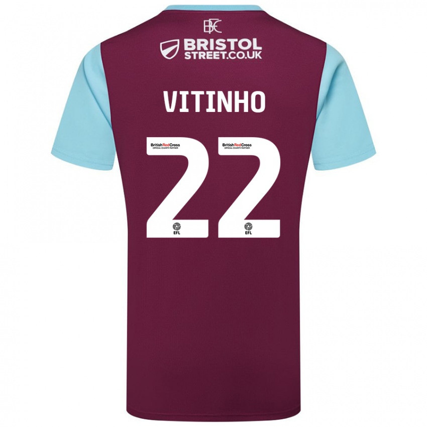 Hombre Camiseta Vitinho #22 Borgoña Azul Cielo 1ª Equipación 2024/25 La Camisa Argentina